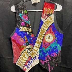 Y2K Happy New Year 2000 Millennium Blinged Out Vest